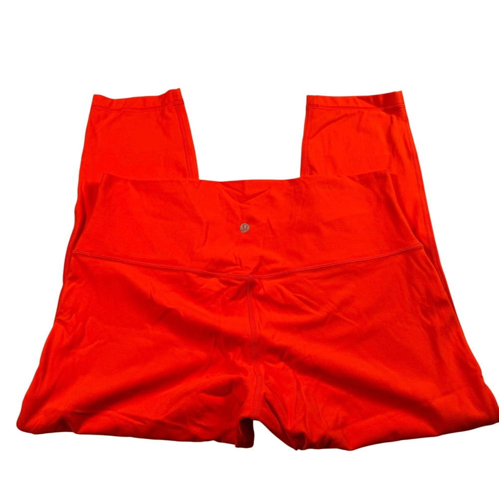 Lululemon Womens 14 Align High Rise Crop 23" Leggings Solar Orange Nulu Yoga Gym